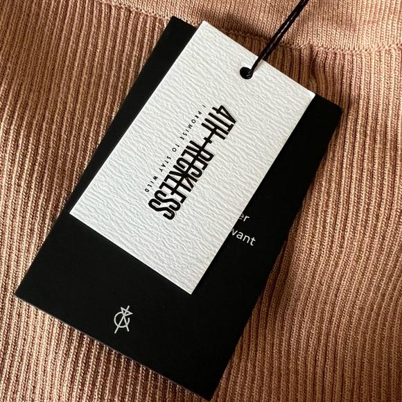 NWT | Iris Tan Ribbed Knit Faux Wrap Midi Skirt - Picture 8 of 9